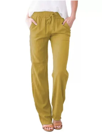 Women Plain Long Pants Casual Spring/Fall Trousers - Image 5