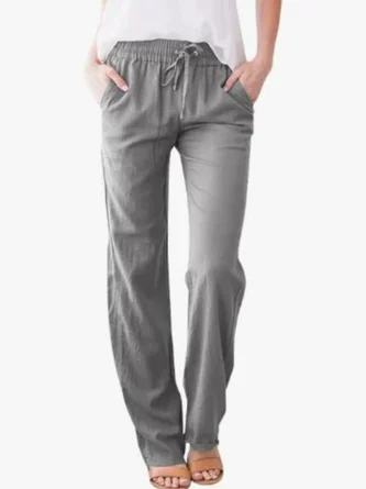 Women Plain Long Pants Casual Spring/Fall Trousers - Image 8