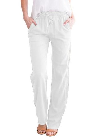 Women Plain Long Pants Casual Spring/Fall Trousers - Image 3