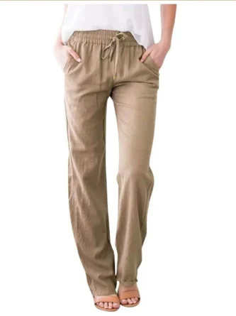Women Plain Long Pants Casual Spring/Fall Trousers - Image 4
