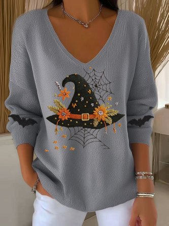 Women Cotton Halloween Long Sleeve Comfy Casual Sweater - Image 3