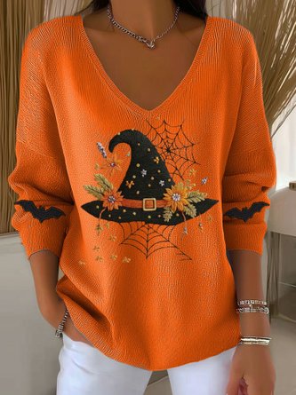 Women Cotton Halloween Long Sleeve Comfy Casual Sweater - Image 2