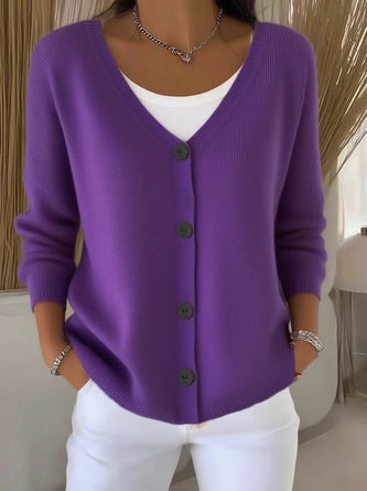 Women Plain Long Sleeve Comfy Casual Cardigan - Image 3