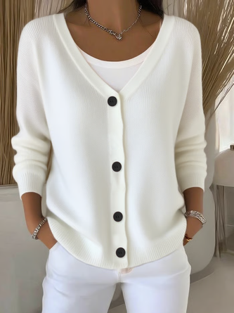 Women Plain Long Sleeve Comfy Casual Cardigan - Image 2