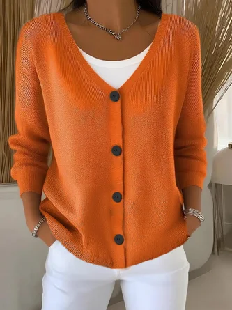 Women Plain Long Sleeve Comfy Casual Cardigan - Image 5