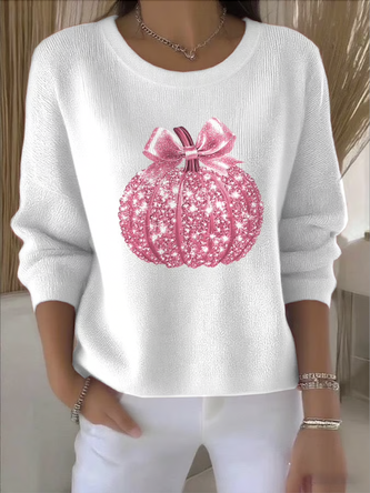 Women Cotton Plain Long Sleeve Comfy Vintage Sweater - Image 4
