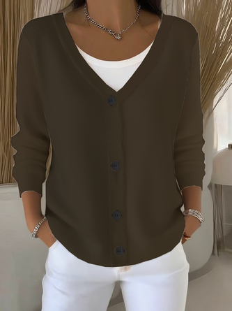 Women Plain Long Sleeve Comfy Casual Cardigan - Image 10