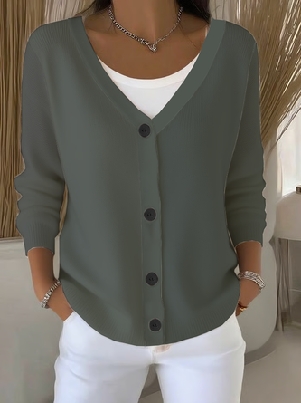Women Plain Long Sleeve Comfy Casual Cardigan - Image 9