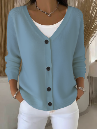 Women Plain Long Sleeve Comfy Casual Cardigan - Image 7