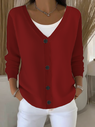 Women Plain Long Sleeve Comfy Casual Cardigan - Image 4