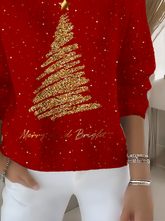 Women Christmas Long Sleeve Comfy Vintage Sweater - Image 3