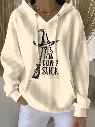 Vintage Hooded Halloween Hat Art Print Comfy Loose Hoodie - Image 2