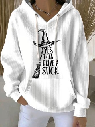 Vintage Hooded Halloween Hat Art Print Comfy Loose Hoodie - Image 4