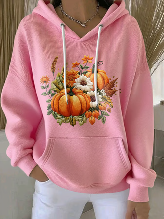Casual Hoodie Floral Hoodie Printing - Image 3