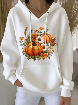 Casual Hoodie Floral Hoodie Printing - Image 4