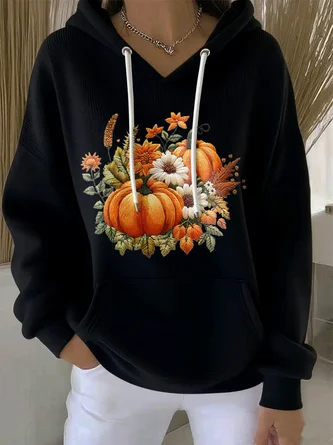 Casual Hoodie Floral Hoodie Printing - Image 2