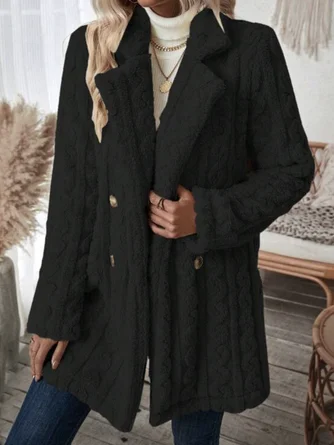 Women Winter Outerwear Casual Plain Long Sleeve Jacket 4 Women Winter Outerwear Casual Plain Long Sleeve Jacket - Image 4