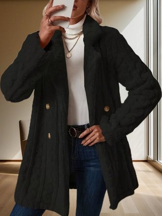 Women Winter Outerwear Casual Plain Long Sleeve Jacket 7 Women Winter Outerwear Casual Plain Long Sleeve Jacket - Image 7