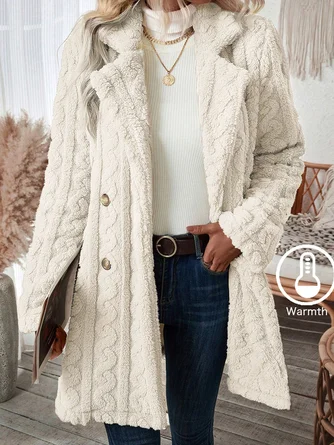 Women Winter Outerwear Casual Plain Long Sleeve Jacket 3 Women Winter Outerwear Casual Plain Long Sleeve Jacket - Image 3