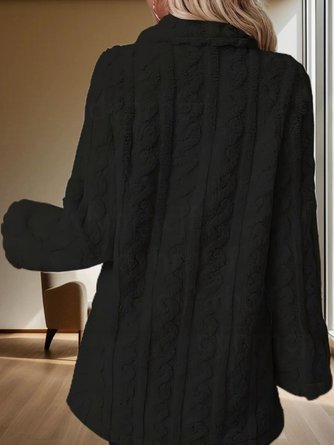 Women Winter Outerwear Casual Plain Long Sleeve Jacket 5 Women Winter Outerwear Casual Plain Long Sleeve Jacket - Image 5