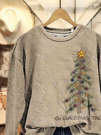 Casual Crew Neck Christmas Sweatshirt Printing - Image 8