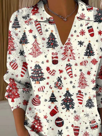Women Christmas Long Sleeve Comfy Vintage Sweater - Image 2