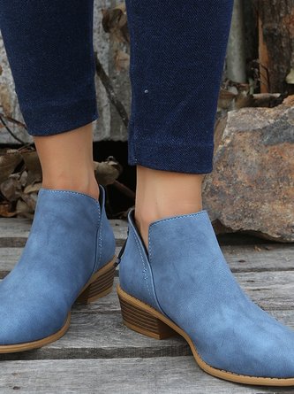 Vintage Plain Zipper Low Heel Classic Boots Split Joint 5 Vintage Plain Zipper Low Heel Classic Boots Split Joint - Image 5