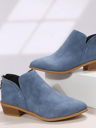 Vintage Plain Zipper Low Heel Classic Boots Split Joint 7 Vintage Plain Zipper Low Heel Classic Boots Split Joint - Image 7