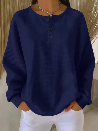 Casual Plain Crew Neck Long Sleeve T-shirt 9 Casual Plain Crew Neck Long Sleeve T-shirt - Image 9