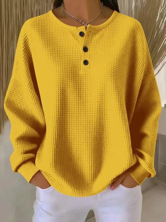 Casual Plain Crew Neck Long Sleeve T-shirt 8 Casual Plain Crew Neck Long Sleeve T-shirt - Image 8