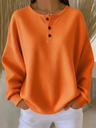 Casual Plain Crew Neck Long Sleeve T-shirt 5 Casual Plain Crew Neck Long Sleeve T-shirt - Image 5