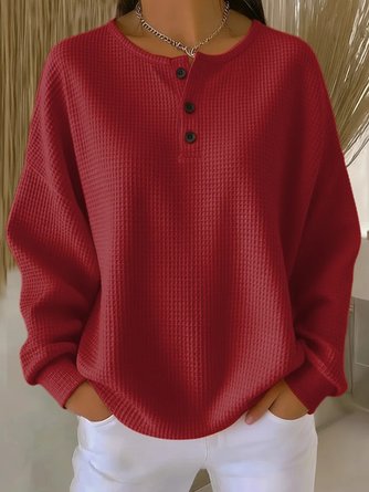 Casual Plain Crew Neck Long Sleeve T-shirt 10 Casual Plain Crew Neck Long Sleeve T-shirt - Image 10