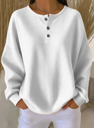 Casual Plain Crew Neck Long Sleeve T-shirt 6 Casual Plain Crew Neck Long Sleeve T-shirt - Image 6