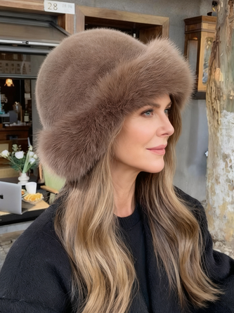 Plush Mongolian Hat For Women Thickened Autumn And Winter Windproof Cold-proof Warm Basin Hat Imitation Mink Fur Earmuffs Fisherman Hat 6 Plush Mongolian Hat For Women Thickened Autumn And Winter Windproof Cold-proof Warm Basin Hat Imitation Mink Fur Earmuffs Fisherman Hat - Image 6