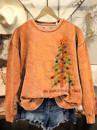 Casual Crew Neck Christmas Sweatshirt Printing - Image 7