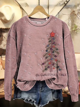 Casual Crew Neck Christmas Sweatshirt Printing - Image 5