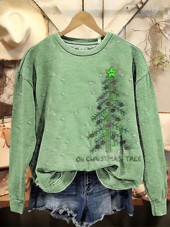 Casual Crew Neck Christmas Sweatshirt Printing - Image 6
