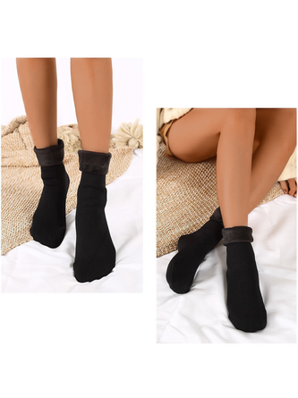 Women's Warm Heat-retaining And Cold-resistant Snow Socks -20°c Fleece-lined Thickened Floor Socks Autumn And Winter Cold-proof Self-heating Flesh-colored Mid-calf Socks - Image 6