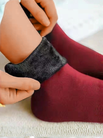 Women's Warm Heat-retaining And Cold-resistant Snow Socks -20°c Fleece-lined Thickened Floor Socks Autumn And Winter Cold-proof Self-heating Flesh-colored Mid-calf Socks - Image 7