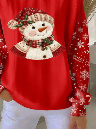 Casual Crew Neck Christmas Snowman Sweatshirt Printing 3 Casual Crew Neck Christmas Snowman Sweatshirt Printing - Image 3