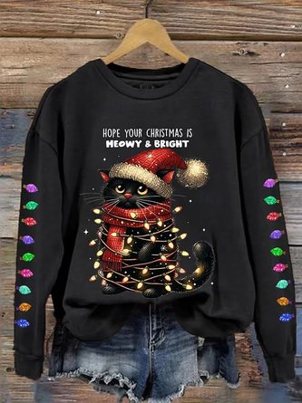 Vintage Crew Neck Christmas Sweatshirt 2 Vintage Crew Neck Christmas Sweatshirt - Image 2