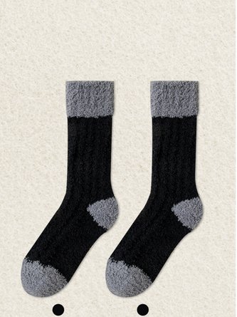 Coral Fleece Mid-calf Socks Autumn And Winter Women's Home Warm Fleece-lined Thick Plush Socks For Floors - Image 2