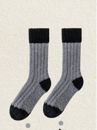 Coral Fleece Mid-calf Socks Autumn And Winter Women's Home Warm Fleece-lined Thick Plush Socks For Floors - Image 5