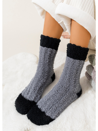 Coral Fleece Mid-calf Socks Autumn And Winter Women's Home Warm Fleece-lined Thick Plush Socks For Floors - Image 3