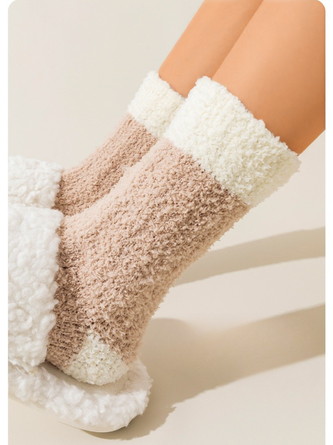 Coral Fleece Mid-calf Socks Autumn And Winter Women's Home Warm Fleece-lined Thick Plush Socks For Floors - Image 7