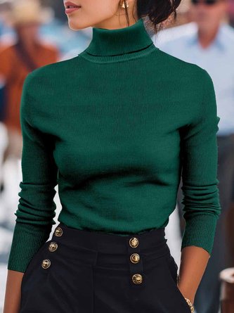 Women Plain Long Sleeve Comfy Street Split Joint Sweater 6 Women Plain Long Sleeve Comfy Street Split Joint Sweater - Image 6