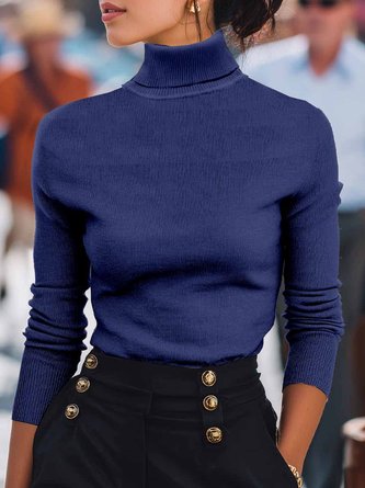 Women Plain Long Sleeve Comfy Street Split Joint Sweater 9 Women Plain Long Sleeve Comfy Street Split Joint Sweater - Image 9