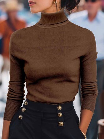 Women Plain Long Sleeve Comfy Street Split Joint Sweater 5 Women Plain Long Sleeve Comfy Street Split Joint Sweater - Image 5