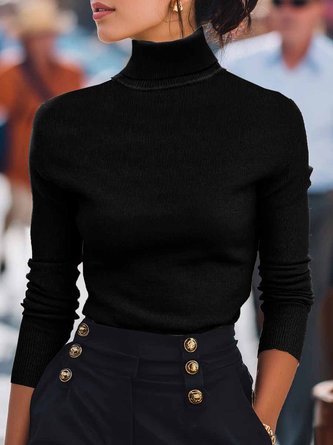Women Plain Long Sleeve Comfy Street Split Joint Sweater 1 Women Plain Long Sleeve Comfy Street Split Joint Sweater
