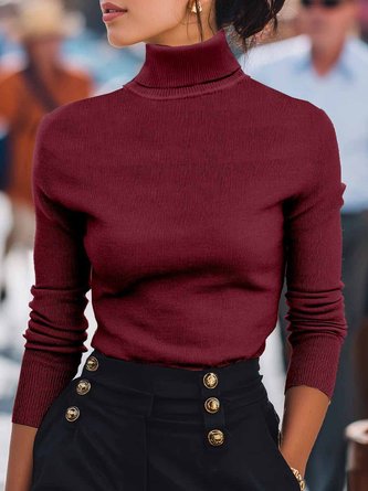 Women Plain Long Sleeve Comfy Street Split Joint Sweater 2 Women Plain Long Sleeve Comfy Street Split Joint Sweater - Image 2